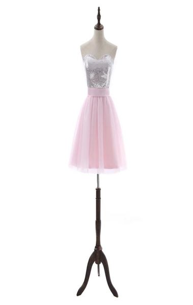 

pink party dresses aline shortsleeve mini tulle plus size prom dresses sequins elegant backless bow cocktail dresses dh3789364096, Black