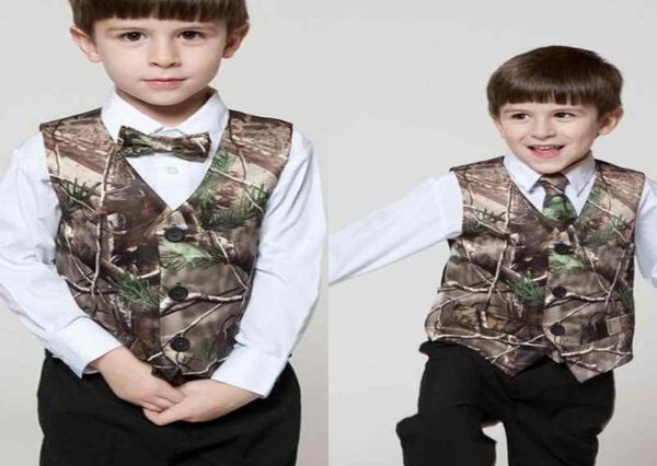 

2019 real tree camo vest boy039s formal wear custom online kids formal wedding party wear camouflage vestbow5989342, Black