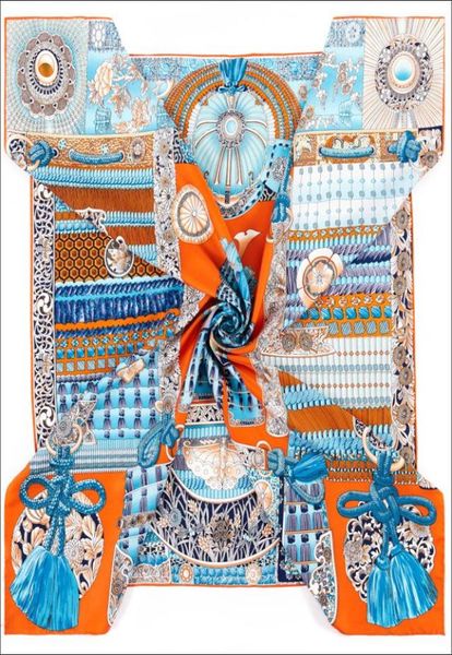 

rolled edge women scarf silk neck scarfs shawl doublesided headwrap vintage female foulard femme 90 90 satin curling89047479200977, Blue;gray