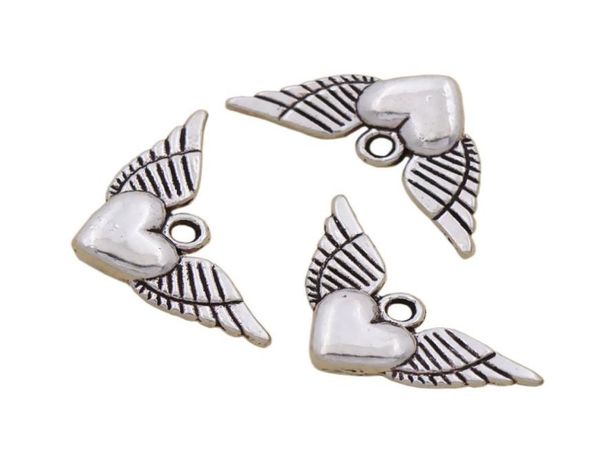 

angel heart wings spacer charm beads pendants 200pcslot antique silver alloy handmade jewelry findings components diy l1897700948, Bronze;silver