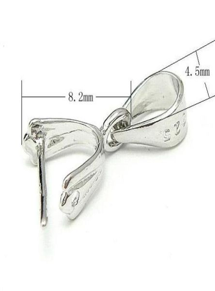 

10pcslot 925 sterling silver pinch clip bail clasps hooks for pendant diy jewelry 07x3x45x82mm wp0747804182