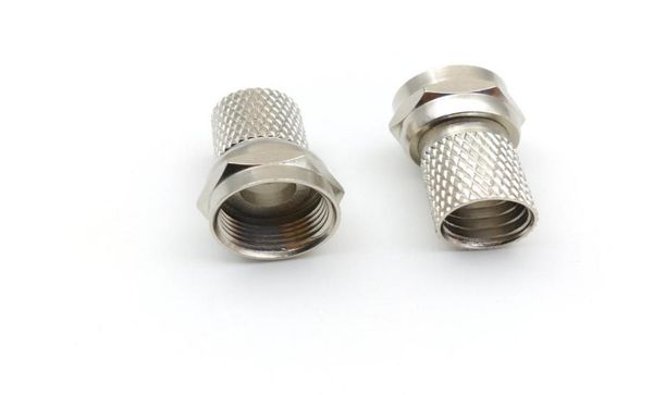 

100pcs f plug male on copper coaxial connector for rg6 coaxial cable1629709