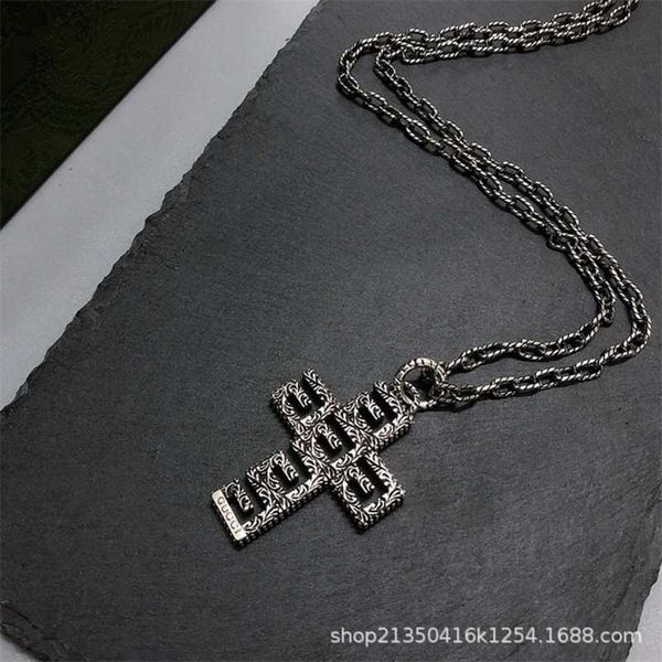 

designer jewelry bracelet necklace ring ancient cross 925 made old sculpture pattern square twist chain all match necklace., Silver