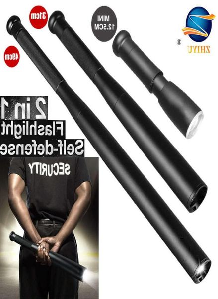 

baseball bat mace led flashlight 8000lm super bright waterproof aluminum alloy baton torch light for patrol and selfdefense1908467