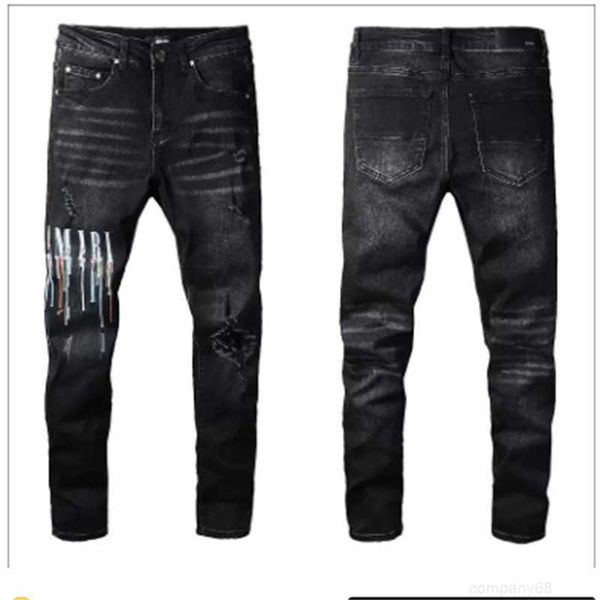 

men's jeans mens designer high elastics distressed ripped slim fit motorcycle biker denim for men s fashion black pants#030, Blue