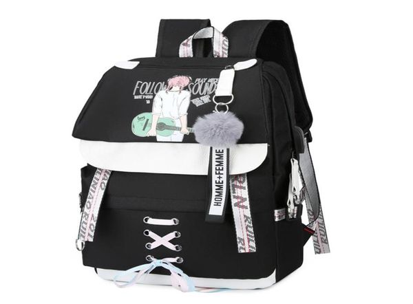 

large school bags for teenage girls usb backpack women bookbags student bagpack pink printing big capacity college schoolbag new l1796691
