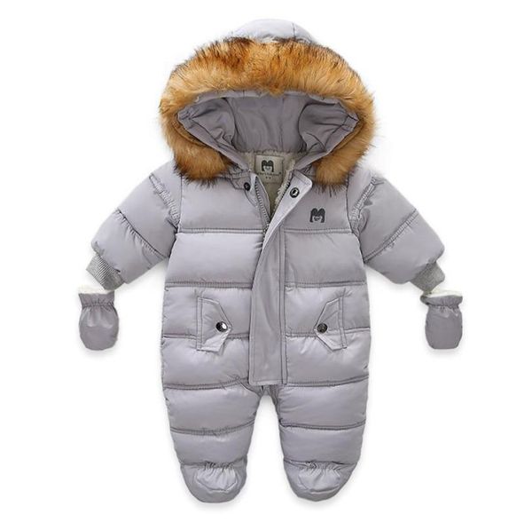 

new born baby winter clothes toddle jumpsuit hooded inside fleece girl boy clothes autumn overalls children outerwear baby product7180690, Blue