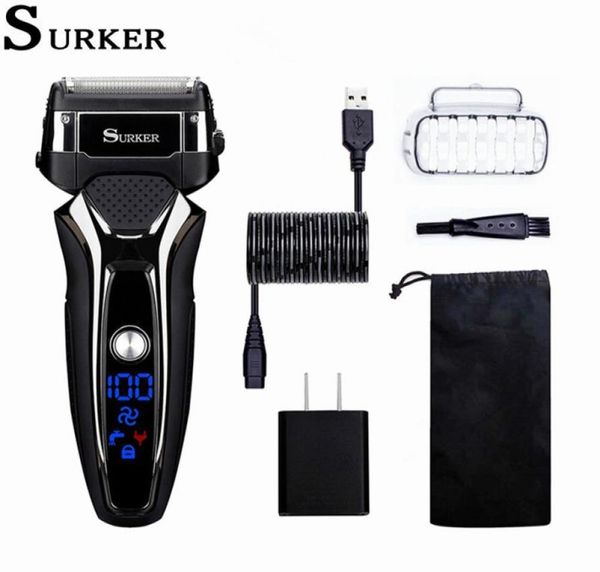 

surker rscx9008 electric shaver for men waterproof cordless razor usb quick rechargeable shaving machine rasoio elettrico2368597