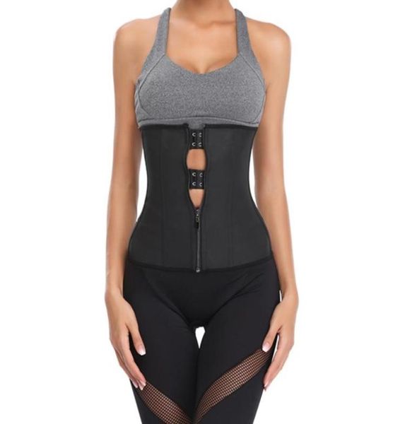 

corset body shaper latex waist trainer zipper hooks underbust slim tummy waist cincher slimming shapewear black4781652