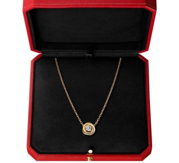 

trinity series love luxury ladies diamonds pendant necklaces brand designer vintage 18k brass gilded classic style jew6660102, Silver
