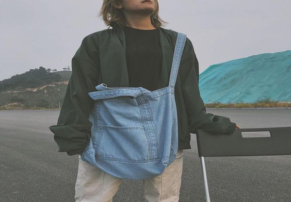 

women shoulder bag large capacity cowboy denim jeans tote crossbody bags casual shopping shopper bag fashion beach handbags mx20072796218