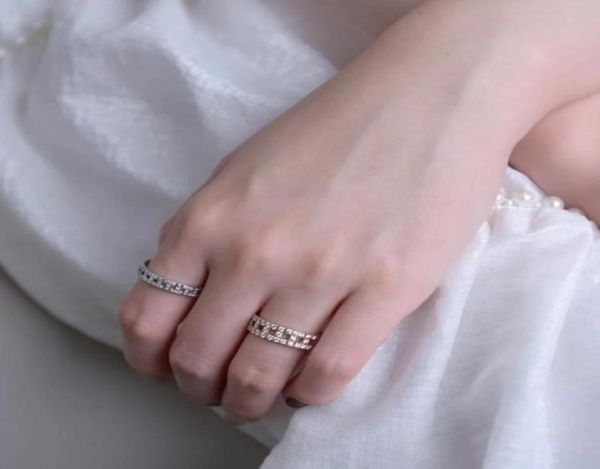 

hongrui61 luxury original cross new diamond ring s925 sterling silver 18k rose gold hollow true couple ring starry jewelry t desig8129739