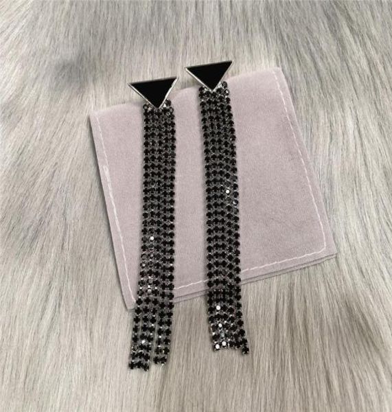 

2021 womens triangle tassel ear studs earrings fashion women luxurys designers jewelry letters earrings couples gifts8619251, Golden;silver