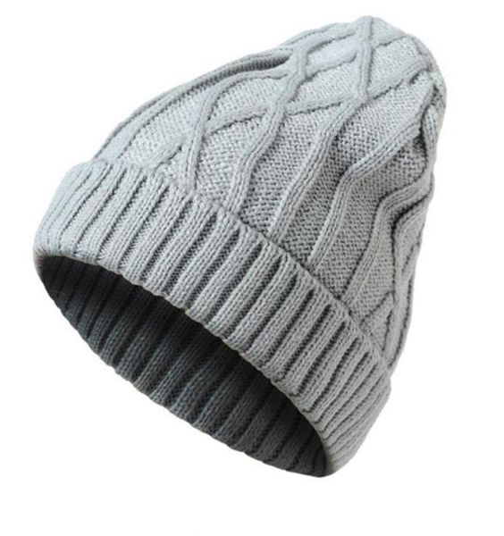 

100 acrylic soft stretch diamond plaid winter hat men women knitted beanies skull cap pale grey beige brown red black khaki beani7756444, Blue;gray