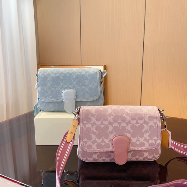 

23ss designer bags fashion women canvas tabby shoulder bag luxury letter envelope package lady wallet with strap available in 2 colors