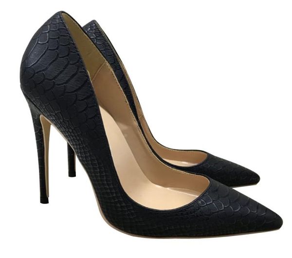 

autumn new black matte snake high heeled shoes women pumps sandals thin heel pointed toes ladies dress shoes 10cm9794587