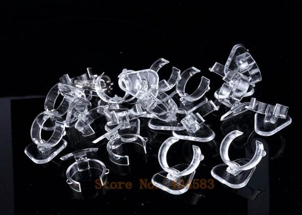 

100 pcs clear view elasticc circle plastic ring display stand holder rack tabledecoration stand mx2008104609223, Black