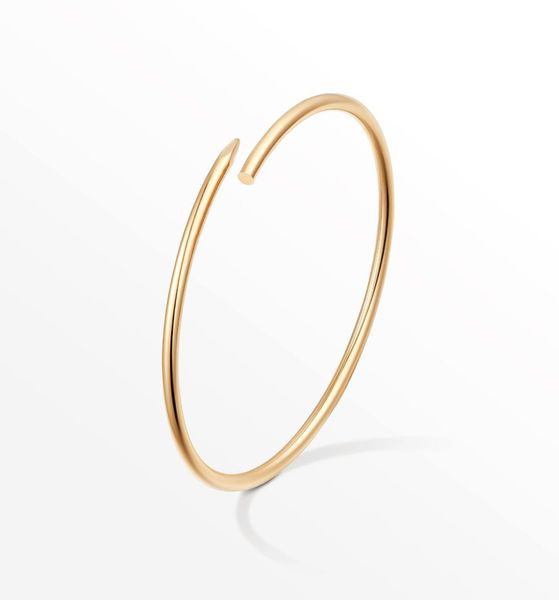 

high edition small model slim nail bracelets bangles for women menaaa cubic zirconia 316l titanium steel jewelry designer jewel2306986, Black