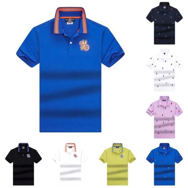 

psycho bunny t shirt designer men's polos luxury brand street wear polo shirts loose cotton short sleeve 2023 summer fashion casual bre, White;black
