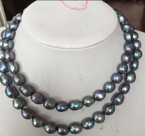 

charming 1213mm natural south sea black blue pearl necklace 17 inch 18 inch 14k gold clasp2138138, Silver