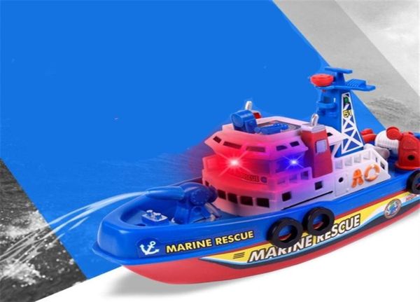 

pool bath toys for kids music light electric marine rescue fire fighting boat classic children water toys summer lj201211302y4231511