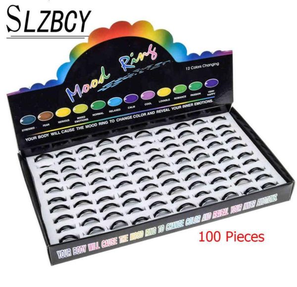 

100 stacks batch ring temperature change emotion feeling murder rings set for women men mixed around fingerring jewelry drop205j3713571, Silver