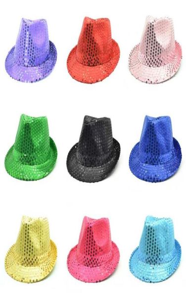 

fashion brilliant glitter sequins hat dance show party jazz hat show stage props beading caps fedoras 10 colors4894092, Blue;gray