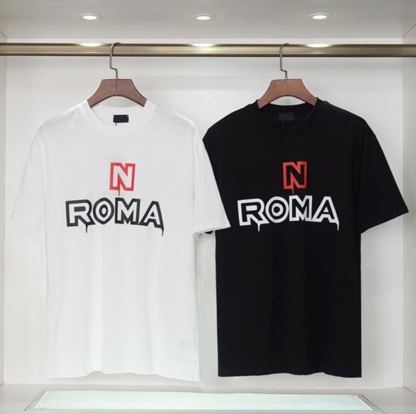 

italy made t shirts for mens women tshirts with letters summer short sleeved tee casual size s-2xl, White;black