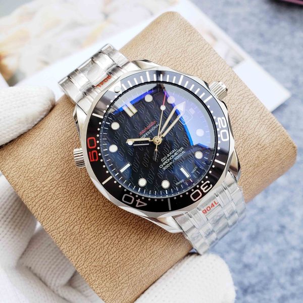 

omeg wrist watches for men 2023 41mm new mens watches all dial work automatic machinery watch luxury brand chronograph clock men fashion 904, Slivery;brown