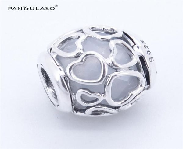 

pandulaso encased in love opalescent white crystal charms for woman gift fits pandora charms bracelet for woman beads diy silver 92519862