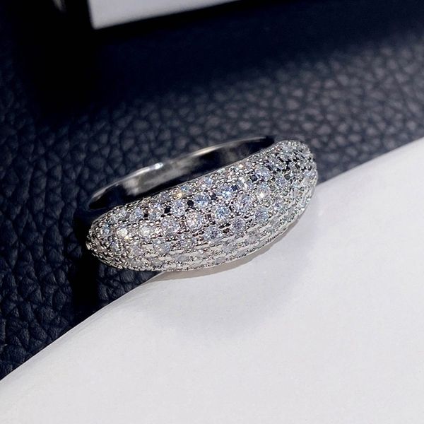 

full paved cz women rings silver color fashion luxury female wedding engagement ceremony party ring temperament jewelry
