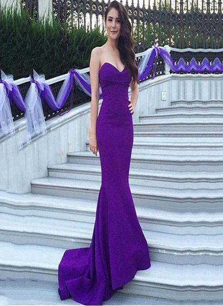 

modest acetate satin sweetheart neckline mermaid evening dresses charming purple sheath prom party dresses custom made formal dres6967125, Black;red
