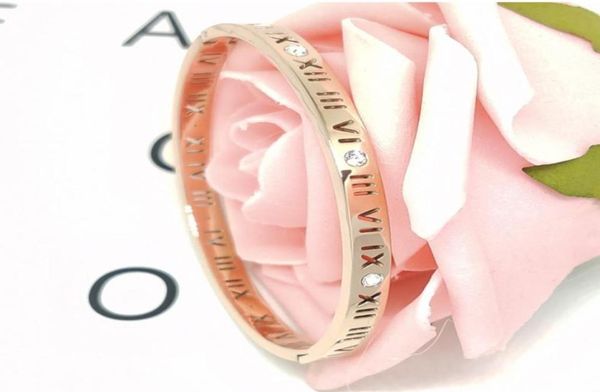 

bangles bracelet white copper roman numeral bracelets with rose gold plated platinum and simple six diamond ol ring2159460, Black