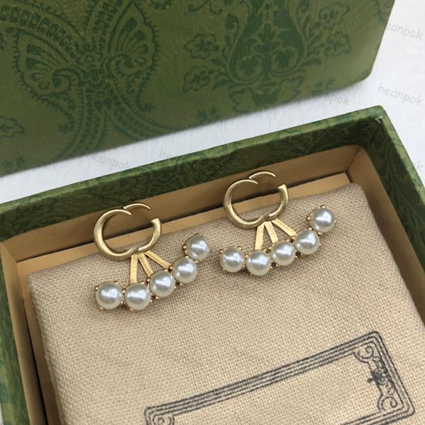

designer earring for women vintage gold stud earrings diamonds letter g ear rings mens aretes pearl earings ladies orecchini accessories, Golden;silver