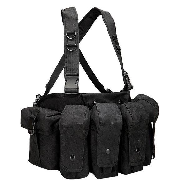 

chest rig tactical vest army equipment pouch outdoor paintball hunting vest men tactical chest pouch durable4342884, Camo;black