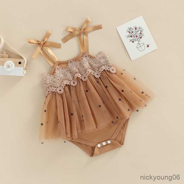 

clothing sets newborn baby girl summer clothes 2023 floral strap mesh jumpsuit outerwear to, White