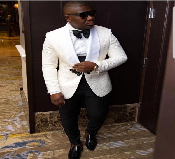 

2019 handsome one button groom tuxedos shawl lapel trim fit wedding men suits tuxedos men party groomsmen suitsjacketpants1671917, Black;gray