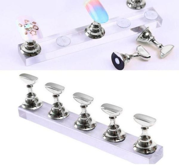

new magnetic acrylic nail display stand practice hand nail exercises pedestal nail supplies tips display stand 2703615