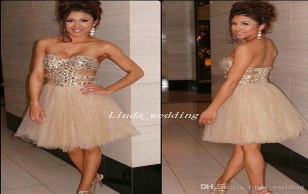 

2019 short summer champagne homecoming dress aline beaded shiny crystal sweet 15 cocktail party dress plus size custom made4475106, Blue;pink