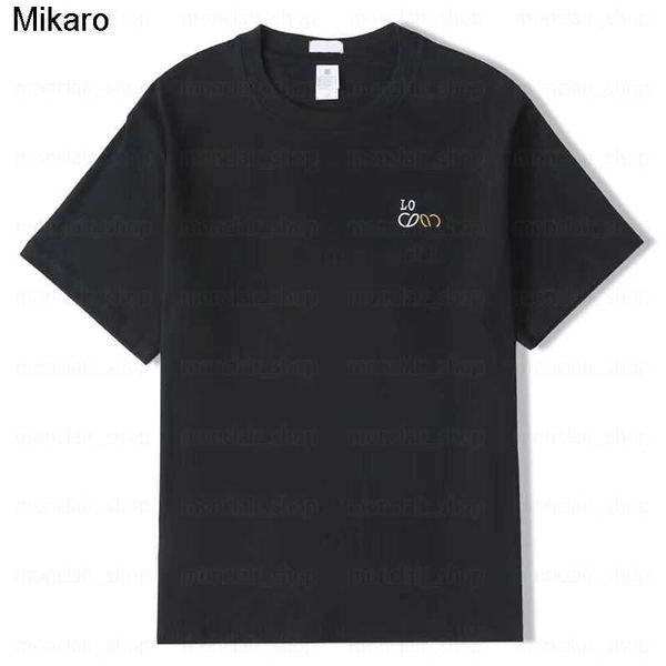 

mikaro mens t shirts designer crewneck embroilery classic style short sleep black and white two color pairs short sleep, White;black