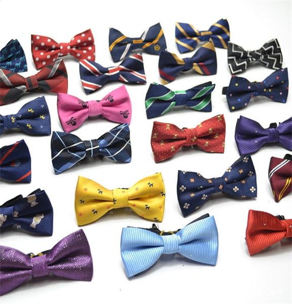 

children kids pre tied wedding party bow tie girls boys formal tuxedo satin bowtie necktie colorful christmas baby gift drop 158 y1035239, Red;brown