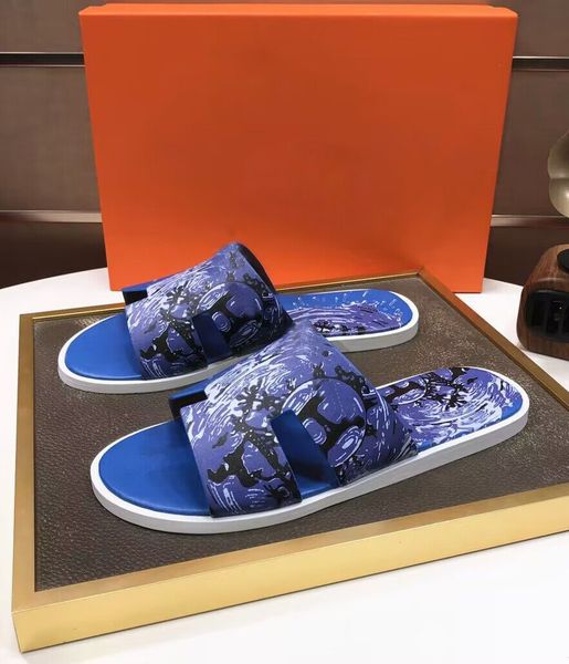 

summer luxury izmir sandals shoes cut-out beach slide flats men slipper graffiti leather boy's flip flops slip on casual walking eu38-4, Black