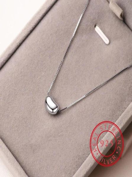 

chains korea vintage gold silver color steel titanium acacia beans pendant choker necklace jewelry for women girls8949745