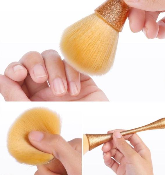 

1pc plastic nail cleaning brush remove dust cleaner for acrylic uv gel nails art manicure care accessories7500754, Yellow
