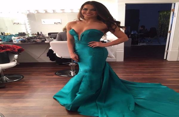 

2020 long turquoise green mermaid evening dresses sweetheart satin floor length formal evening gowns red capet party dress re3420490, Black;red