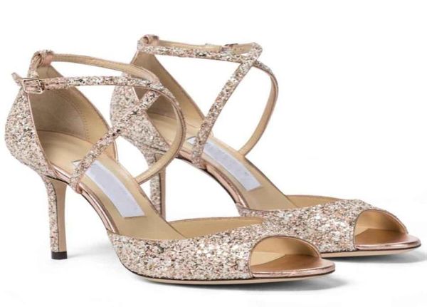 

summer fashion brands emsy sandals elegant women crossover straps high heels lady strappy glitter leather pumps party wedding w2675238, Black
