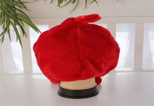 

100pcs red hat cartoon animal green ear muffs plush warm style women hats with animal ears8357591, Blue;gray