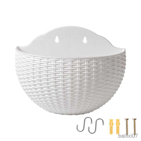 

basket flower pot exquisite wall-mounted plastic wall hanging basket flowerpot decor