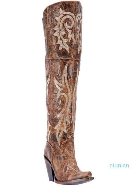 

boots women039s jilted knee high western01234567895156623, Black