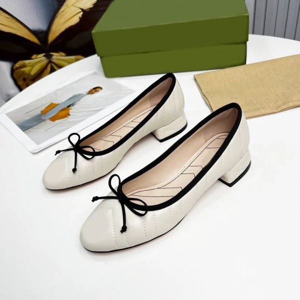 

designer women ballet flat heel casual shoe paris vintage fashion bow woolen tweed office loafer sandal dance sandals with box 34-40, Black